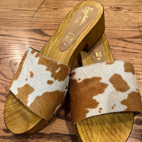 NWOB Seychelles Good Spirits cow print clog - Picture 6 of 7